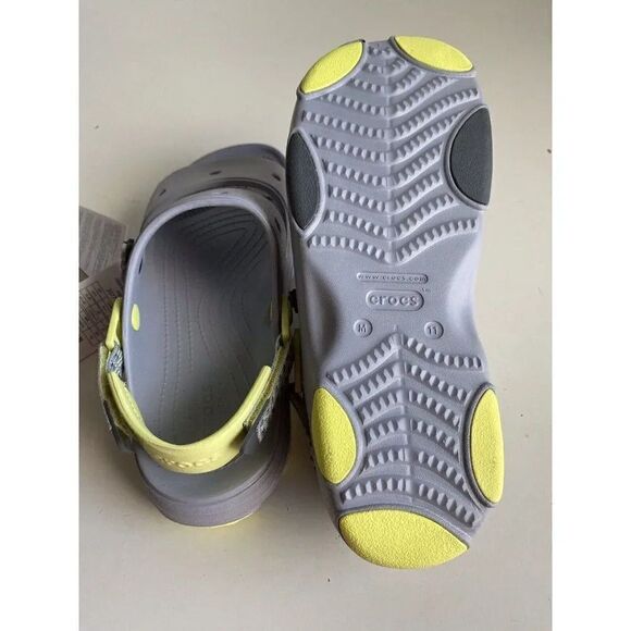 Crocs Classic All-Terrain Sandals Men's Sz 11 Slip On Clog Shoes Grey Yellow NEW - Picture 6 of 12